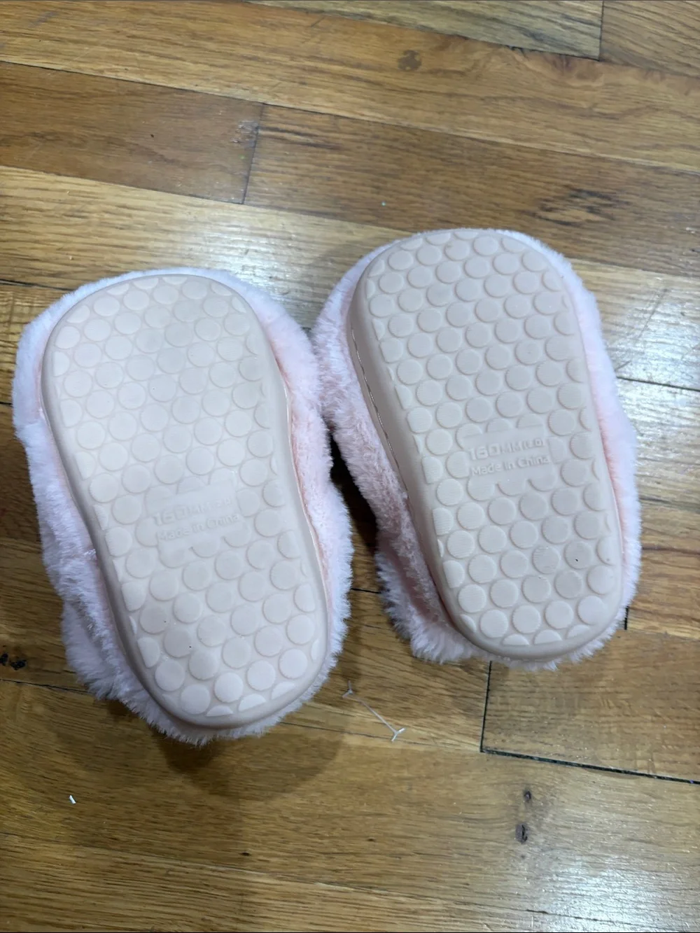 Kids Pink Bunny Ear Plush Slippers